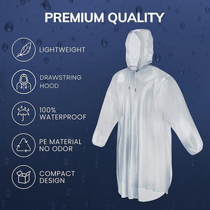 Kaycee Rose Mindful Design Disposable Rain Ponchos for Adults (4 Pack)