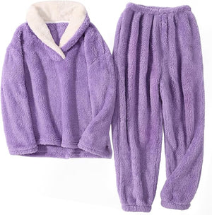 Kaycee Rose Fuzzy Pajamas Set for Women Winter Warm Fluffy Loungewear Soft Fleece Pj Pants 2 Piece Plush Sleepwear Lounge Tops